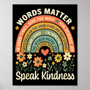 Ord talar vänlighet Positivt budskap Bekräftelse Poster