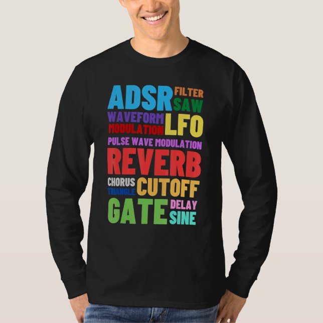 Ord Techno Rave Syn för analog modulär synthesizer T Shirt (Framsida)