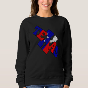 Ord Texas med Statlig flagga Färg Red White och T Shirt