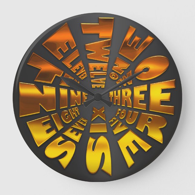 Ord-tidslås Finare Stor Klocka (Framsida)