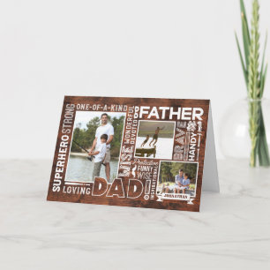 Ord till #1 Pappa Glad fadersdag fotokollage Kort
