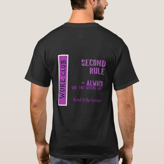 Ord till de oroliga – Första regeln T-shirt (Baksida)