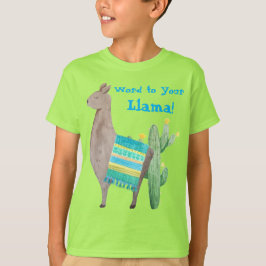 Ord till din Llama Boys Grönt T-skjorta T Shirt