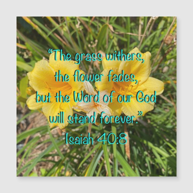 Ord vid Gud Isaiah 40:8 Magnetiskt kort (Framsida)