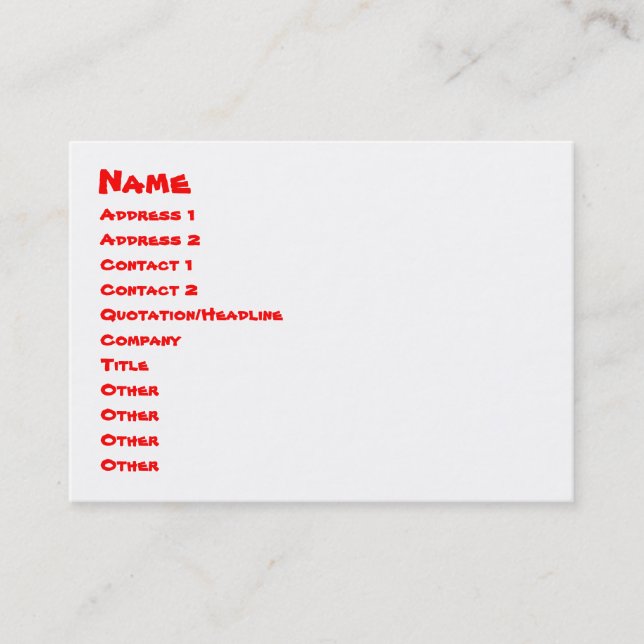 Ord! Visitkort (Framsida)