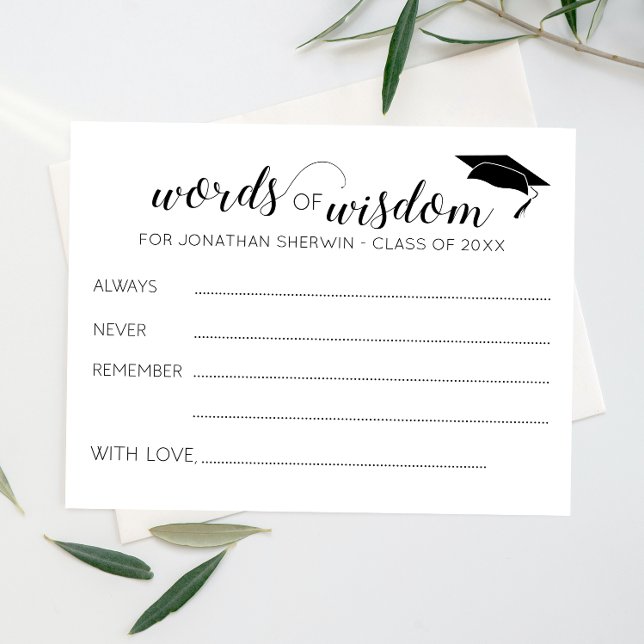 Ord Wisdom Grad Cap Studenten Advice (Skapare uppladdad)