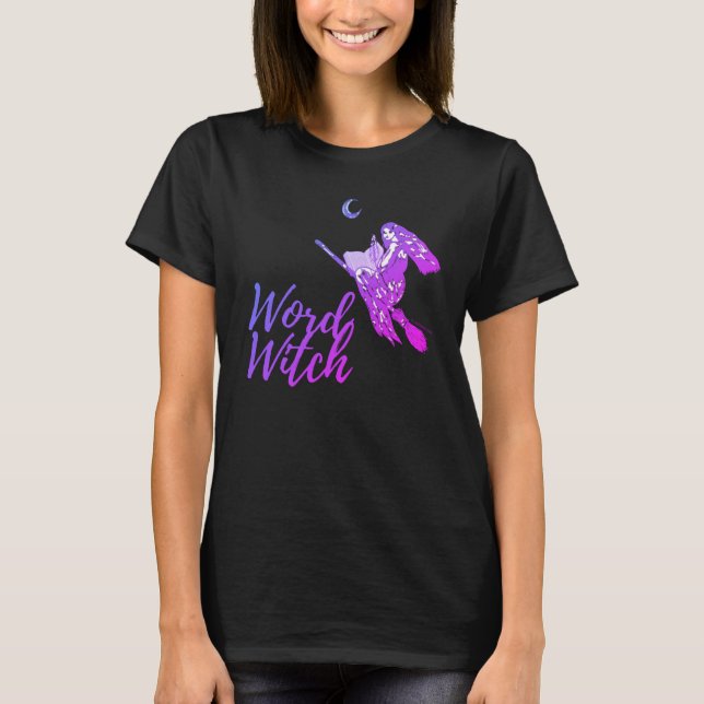 Ord Witch T-Shirt - Design 3 (Rockin' Lila!) (Framsida)