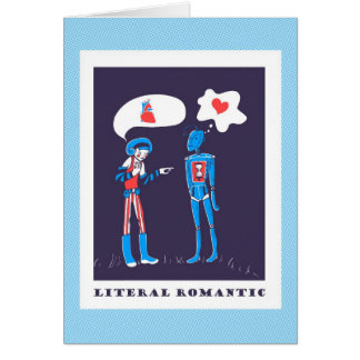 Ordagrann romantiker - robotkärlek i binärt hälsningskort