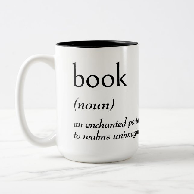 Ordboksdefinition för BOK Två-Tonad Mugg (Vänster)