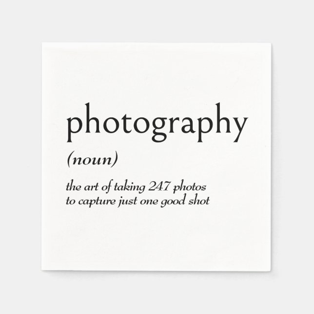 Ordboksdefinition för FOTOGRAFERING Pappersservett (Framsidan)