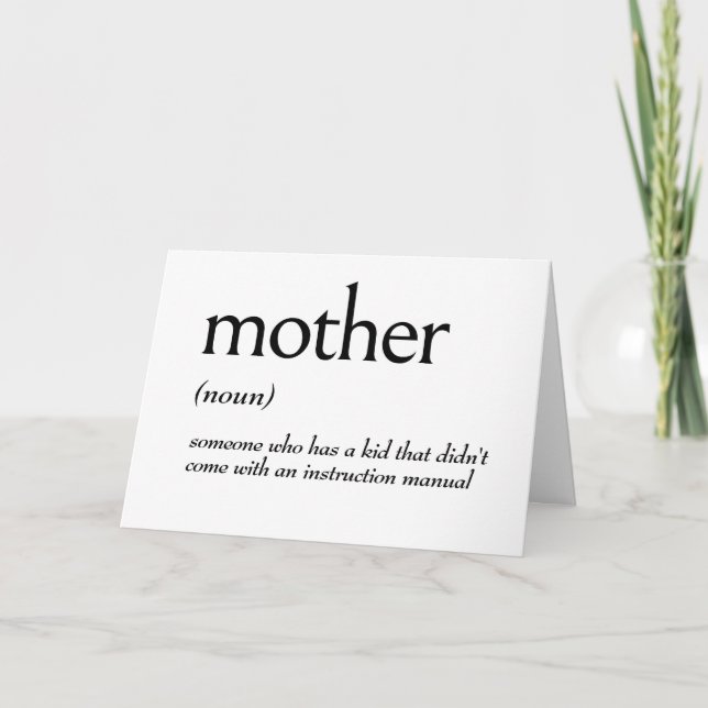Ordboksdefinition för MOTHER Kort (Framsida)