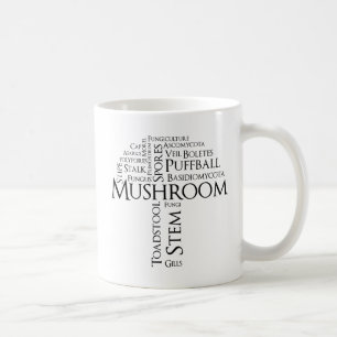 Ordchampinjonmugg (svart text) kaffemugg