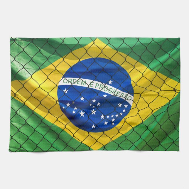 Ordem e Progresso-Flagga i Brasilien Kökshandduk (Horisontell)