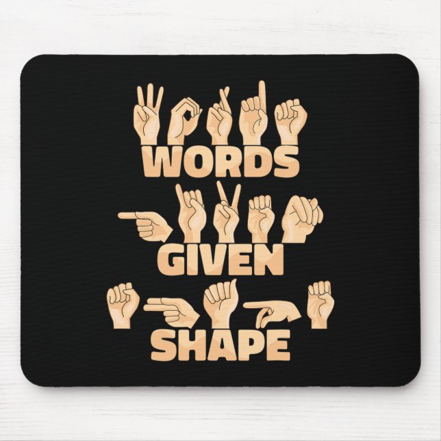 Orden American Sign Language har getts form Musmatta (Framsidan)