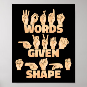 Orden American Sign Language har getts form Poster