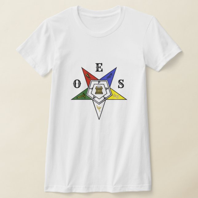 Orden av Eastern Star Emblem för orden T Shirt (Laydown)