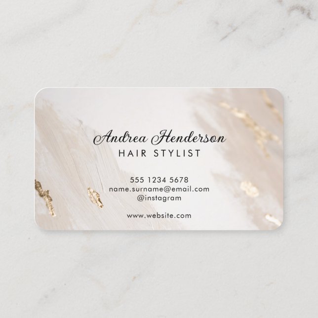 Order Hair Stylist-Affärskort, Guld Beauty Visitkort (Baksida)