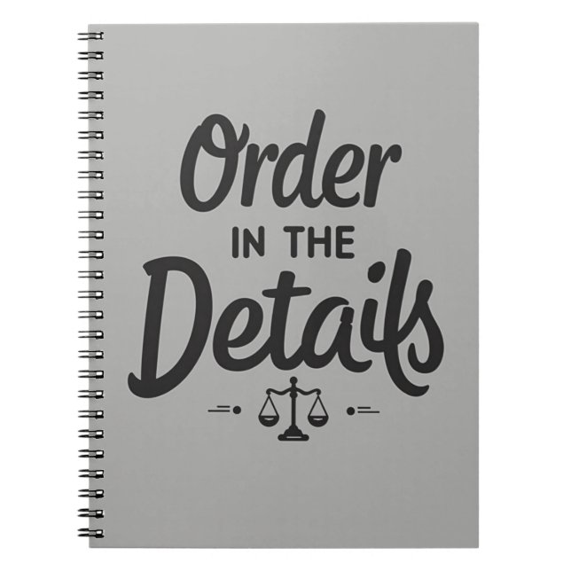 Order in the Details – Court Clerk  Anteckningsbok (Framsidan)