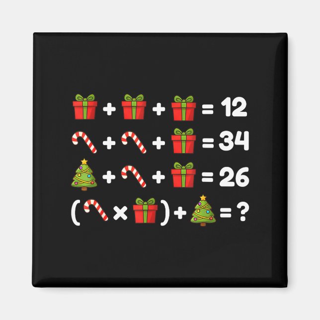 Order Of Operations Quiz Christmas Math Teacher 67 Magnet (Framsidan)