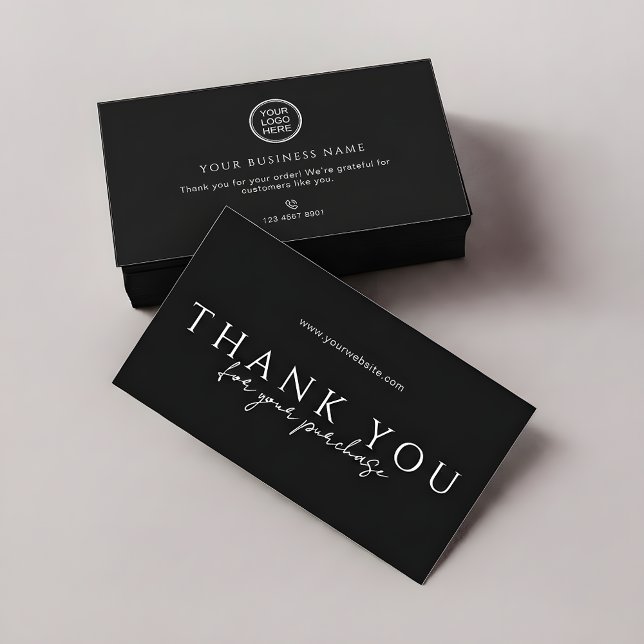 Order Packaging Thank You Inserts | Modern Sleek Visitkort (Skapare uppladdad)