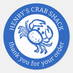 ORDER TACK Crab Beach Blue White ANPASSNINGSBAR Runt Klistermärke
