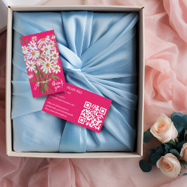 Order TACK Cute Daisy Bouquet Rosa QR-kod Visitkort