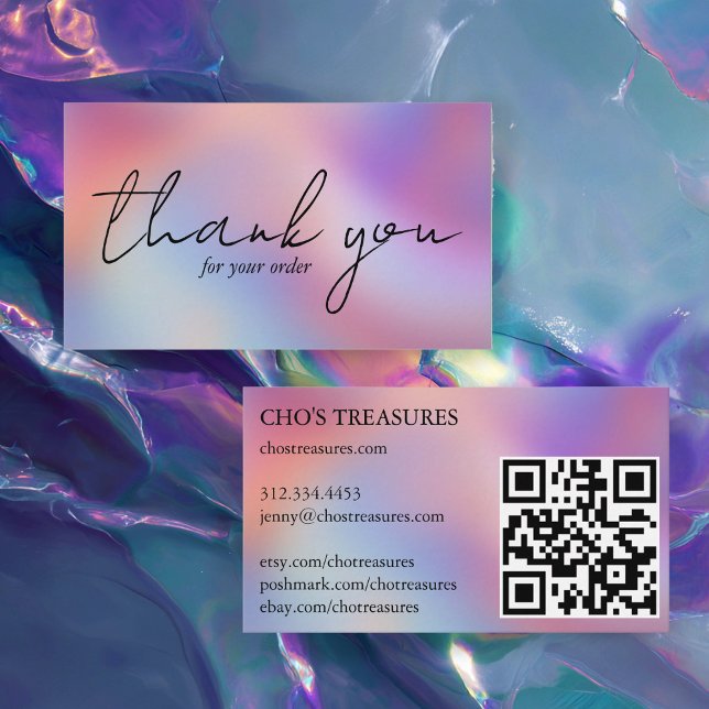 Order THANK YOU Pretty Minimalist Blur Rainbow Visitkort (Order THANK YOU Pretty Minimalist Blur Rainbow Business Card
)