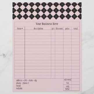 Orderformulär för rosa Argyle