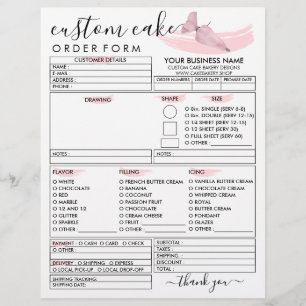 Orderformulär för rosa bakerikaka reklamblad