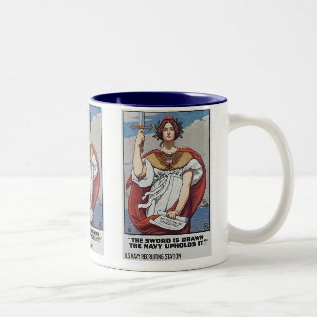 Ordet är ritat, marinen skyddar det Två-Tonad mugg (Höger)