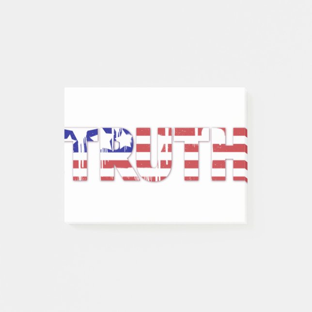 Ordet "Sanning" med amerikansk flagga Post-it Block (Framsida)