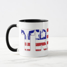 Ordet Trust med patriotisk amerikansk flagga Mugg