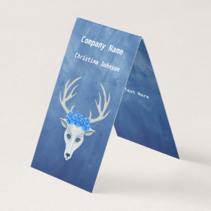 Ordförande Antlers Big Ro Blue, White Fantasy Hjor Visitkort