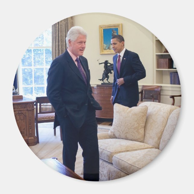 Ordförande Barack Obama och Bill Clinton Magnet (Framsidan)