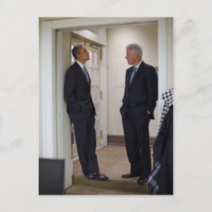 Ordförande Barack Obama och Bill Clinton Vykort