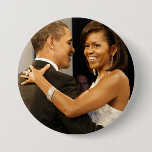 Ordförande Barack och Michele Obama Knapp