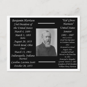 Ordförande Benjamin Harrison Vykort