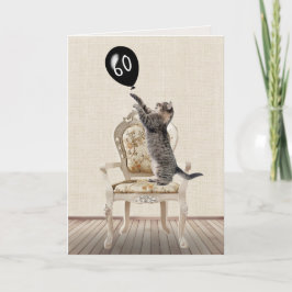Ordförande i 60:e födelsedagen Tabby katt Kort