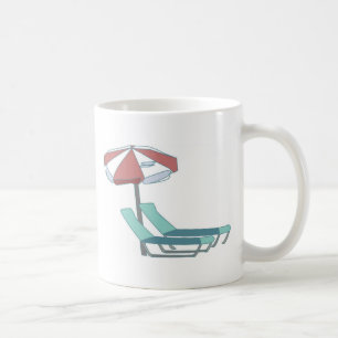 Ordförande i bassäng och paraplyer kaffemugg