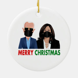 Ordförande Joe Biden Kamala Harris Julgransprydnad Keramik