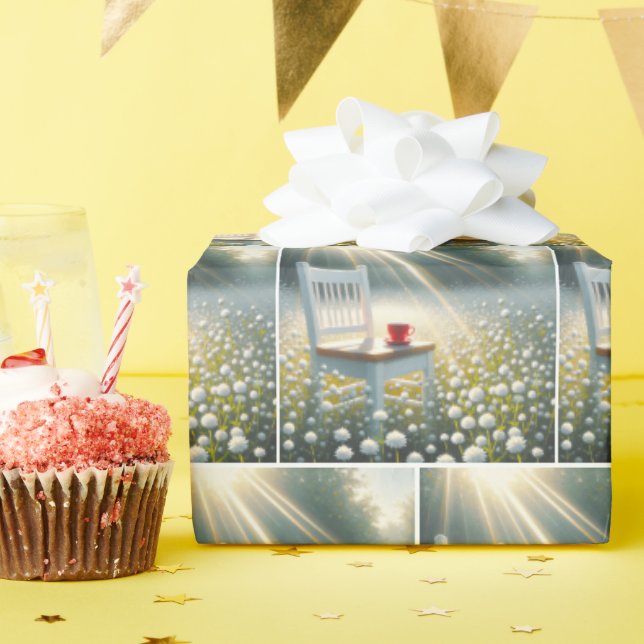 Ordförande och Röda Kopp i Wildblommor Presentpapper (Födelsedagsfest)