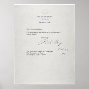 Ordförande Richard M. Nixons avgång från Brev Poster