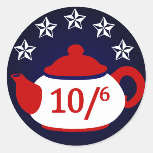 Ordförande: Tea Party Sticker Runt Klistermärke
