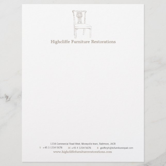 Ordförande teckning antiques business letterhead brevhuvud (Framsida)