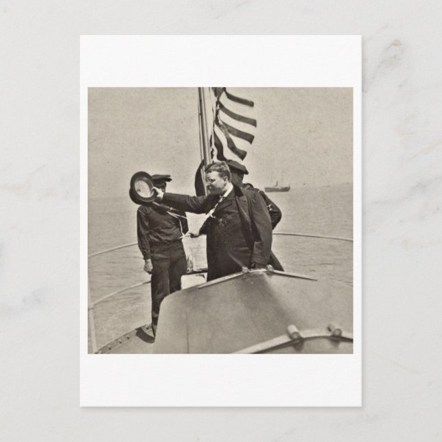 Ordförande Teddy Roosevelt på Algonquin Bull Moose Vykort (Framsida)