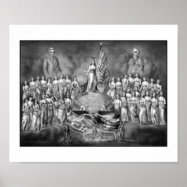 Ordförande Washington och Jackson Poster (Framsidan)