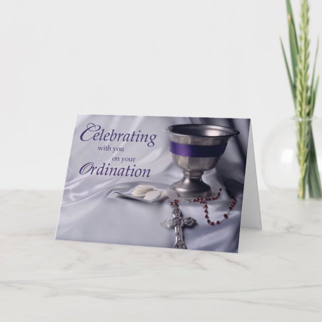 Ordination, Grattis Chalice, Rosary Kort (Framsida)