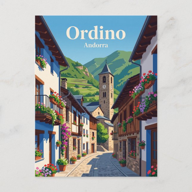 Ordino Andorra Vykort (Framsida)