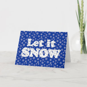 Ordkonst - Låt det snöa med snöig bakgrund Helgkort