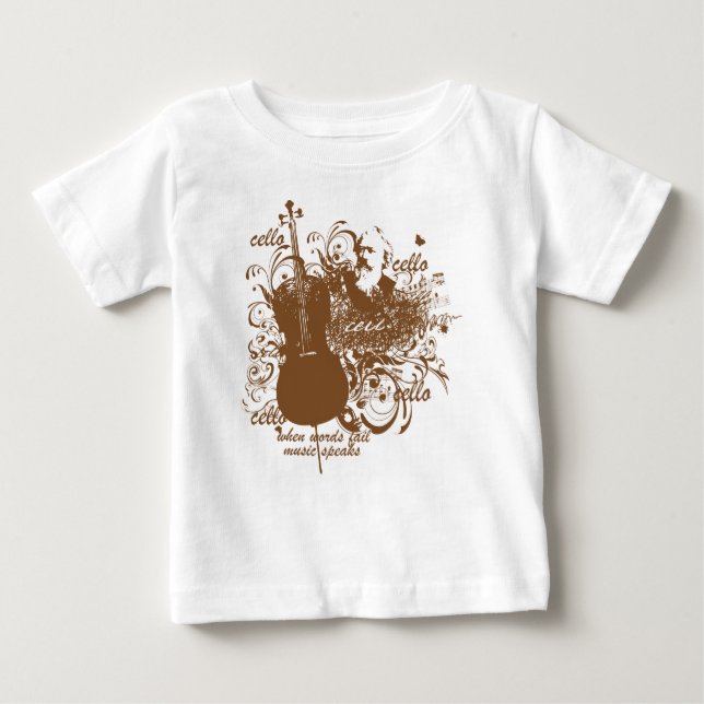 Ordkuggningmusik talar violoncellmusiker tee shirt (Framsida)